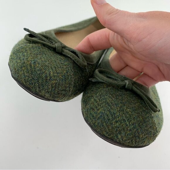 LL bean womens flats size 8 green tweed dark academia ballet balletcore - Picture 11 of 13